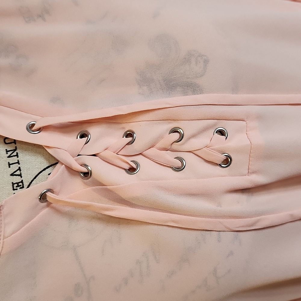 Decree Sheer Peach Blouse, XL - Picture 3 of 10